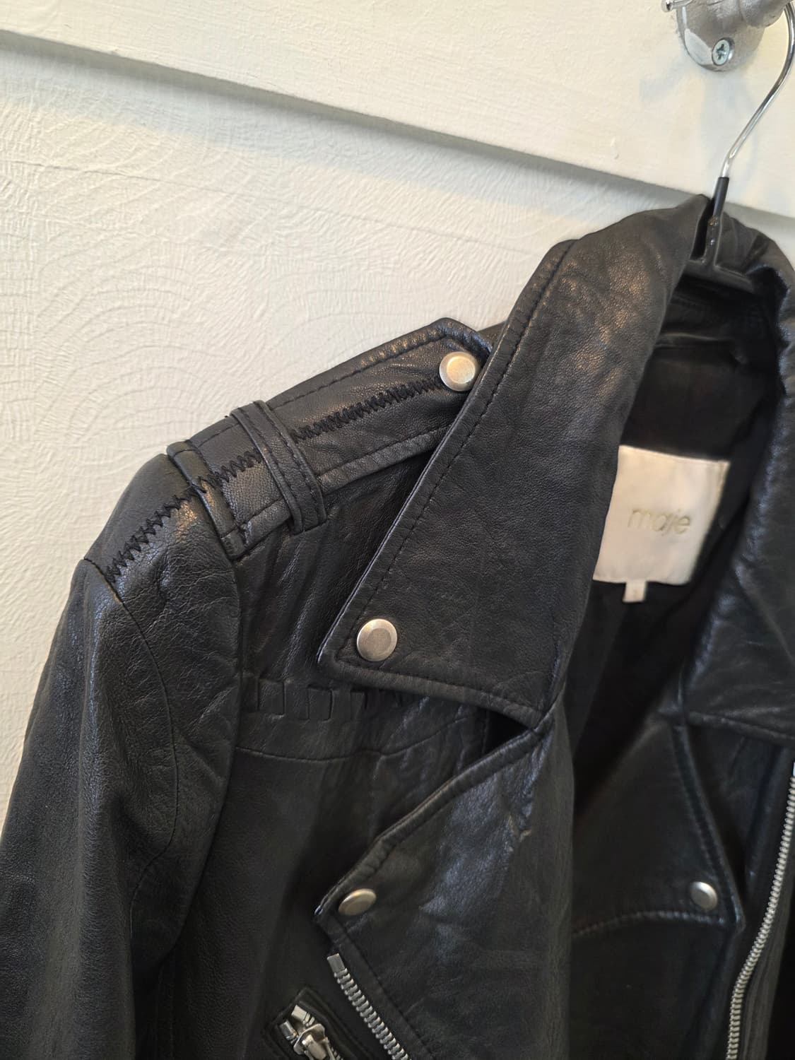 maje 마쥬 블랙 가죽 자켓 2사이즈 상품이미지4