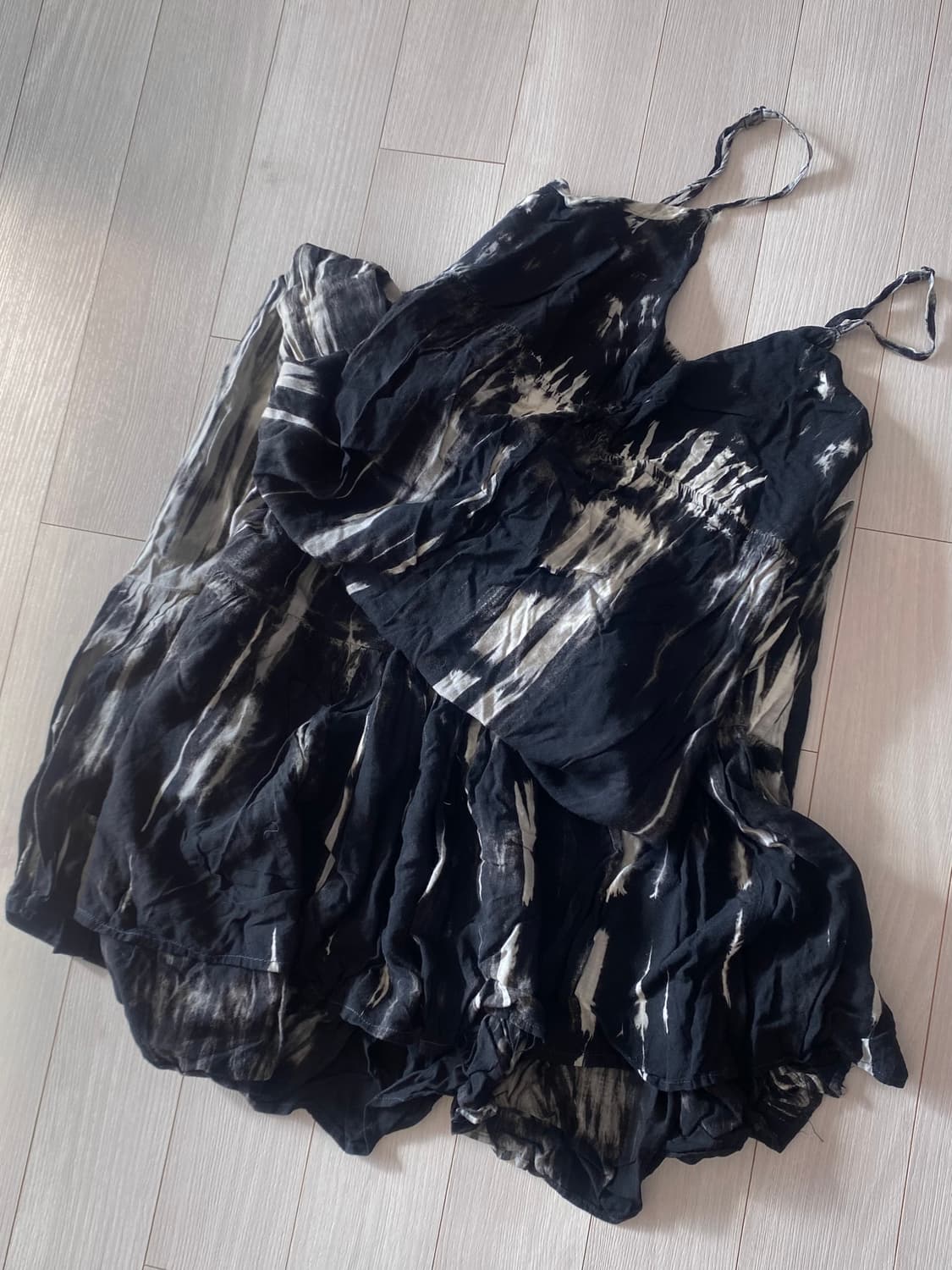 블랙 타이다이 롱 원피스 상품이미지3