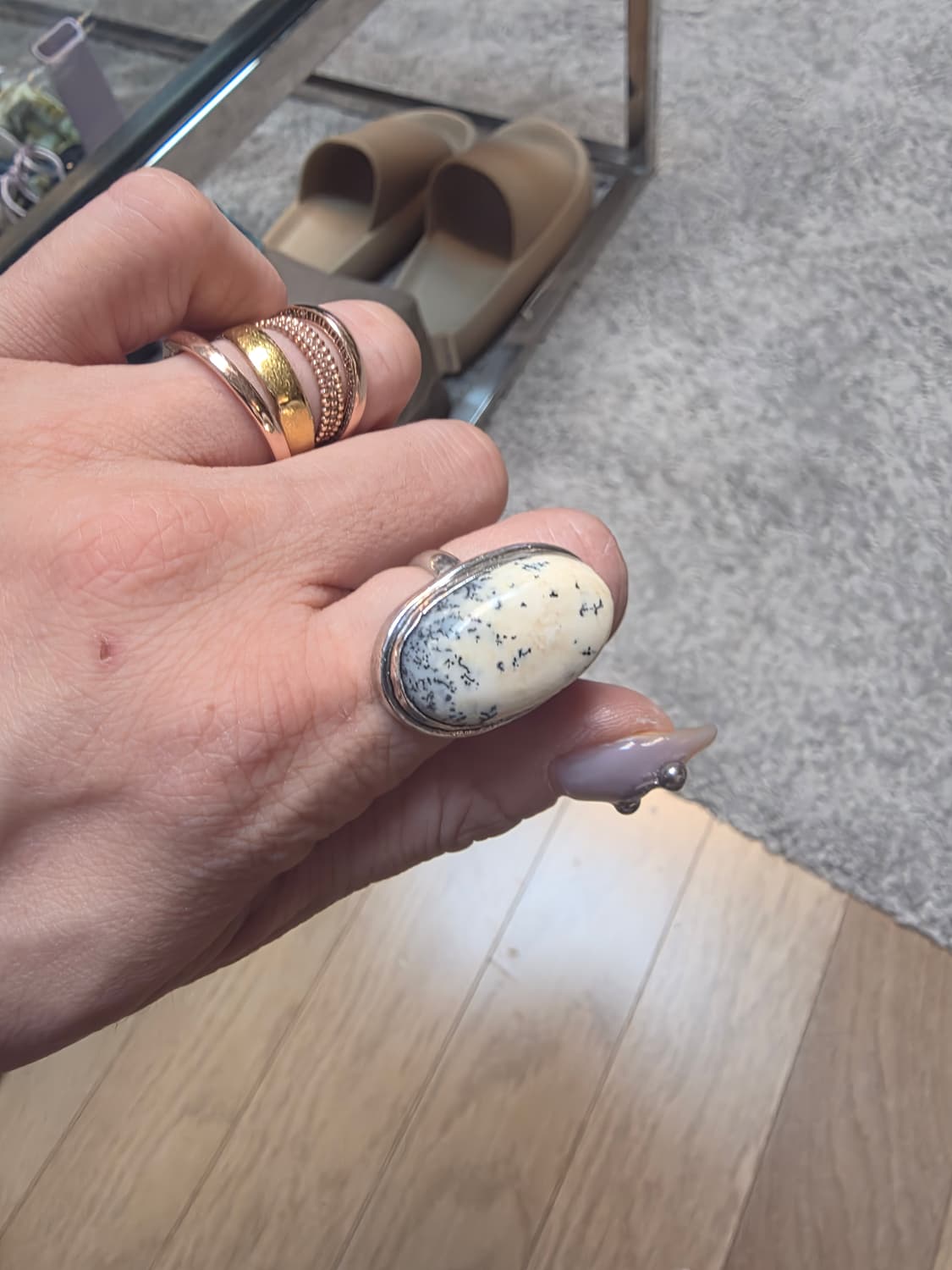 925 Silver 백송석 원석반지 상품이미지3