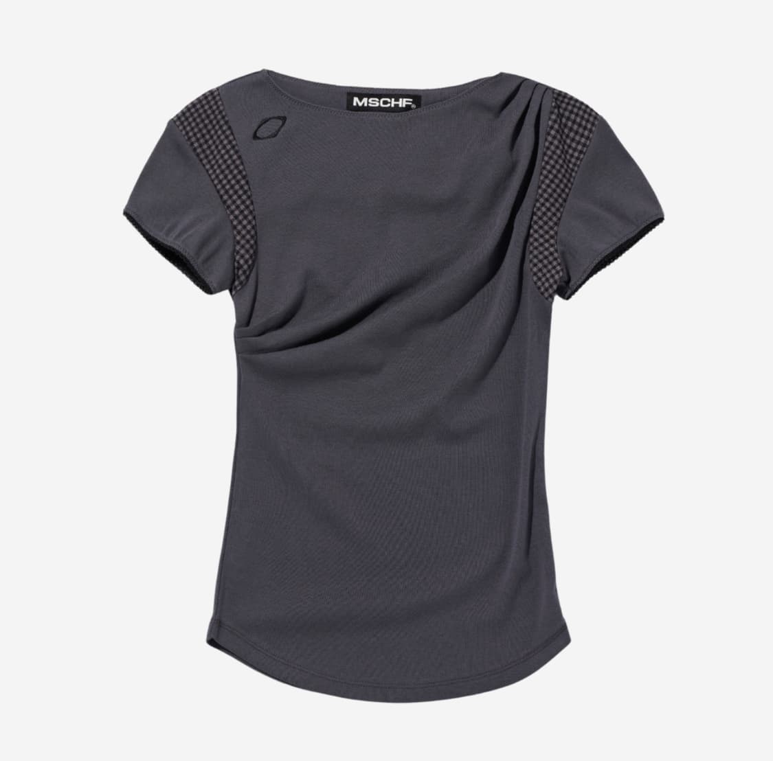 미스치프 Mschf cowl check block top_charcoal 상품이미지2