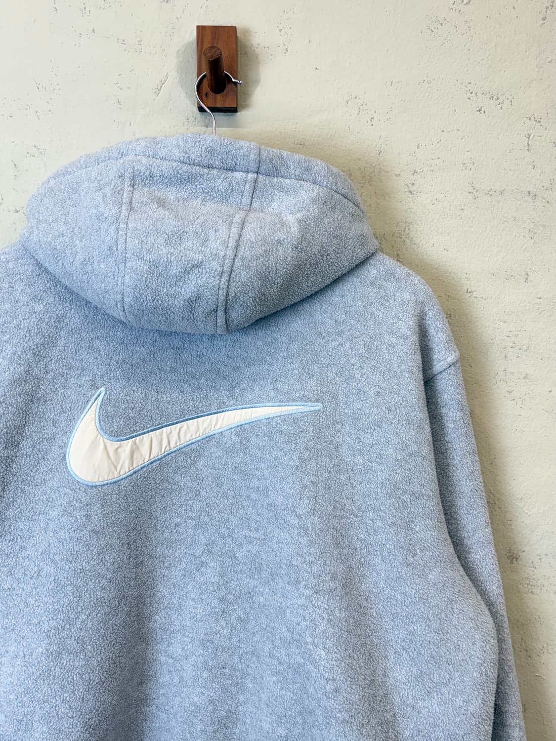 나이키 00s 올드스쿨 빅 스우시 플리스 후드자켓 하늘색 상품이미지4