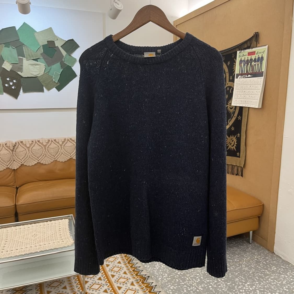 칼하트 WIP 앙글리스틱 컨트리 빈티지 뜨개 울 니트 M C10861 상품이미지3