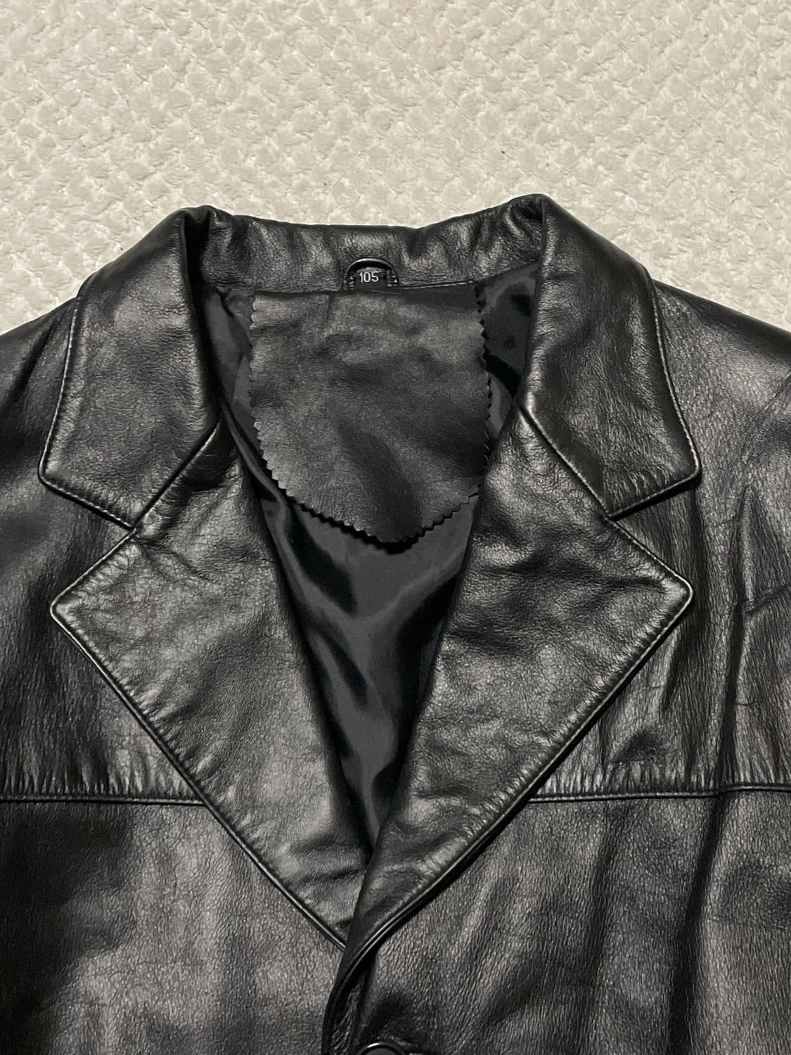 웨스턴 무드 램스킨 양가죽 4버튼 레더 카코트 상품이미지5