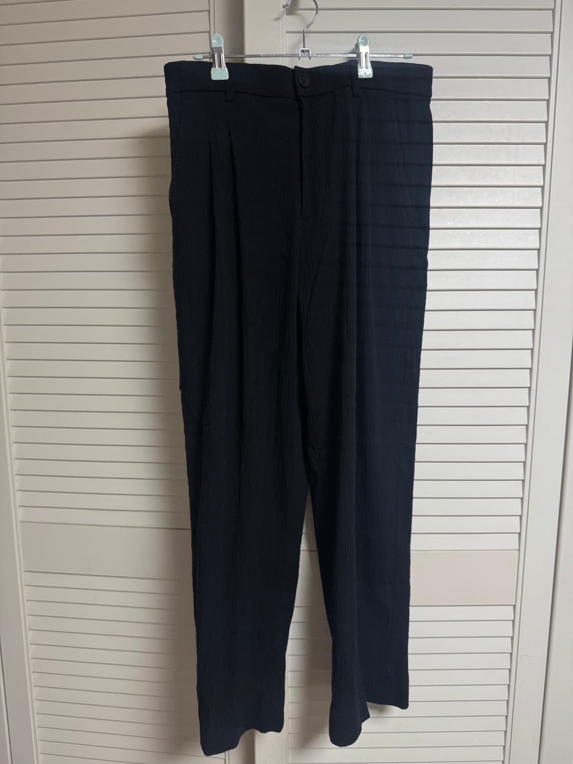 커스텀멜로우 시어서커 와이드 팬츠 블랙 78 30~32 상품이미지1