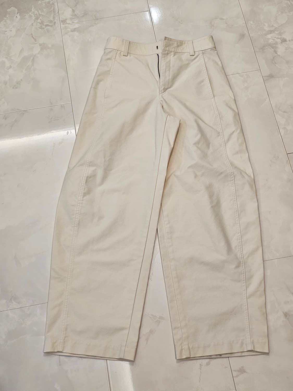 쿨거택포) 유니클로 저지배럴레그팬츠 오프화이트 S 상품이미지6