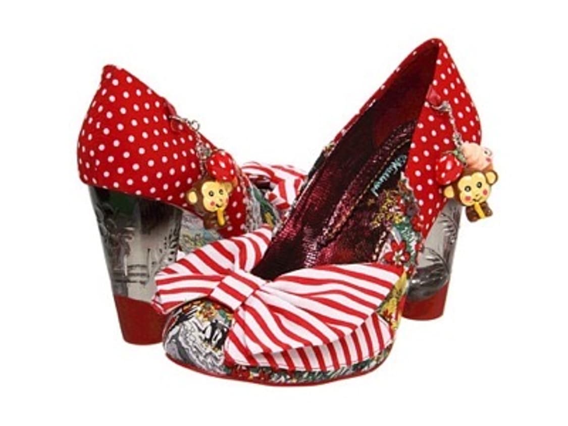 Irregular Choice 레드 앤 화이트 스팟 힐 스트라이프 상품이미지1