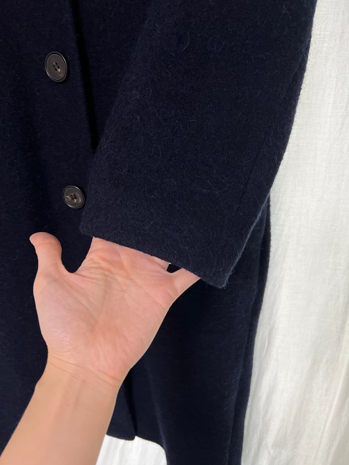 바네사브루노 울 77% + 알파카 롱 코트 / 40 사이즈 (네이비) 상품이미지6