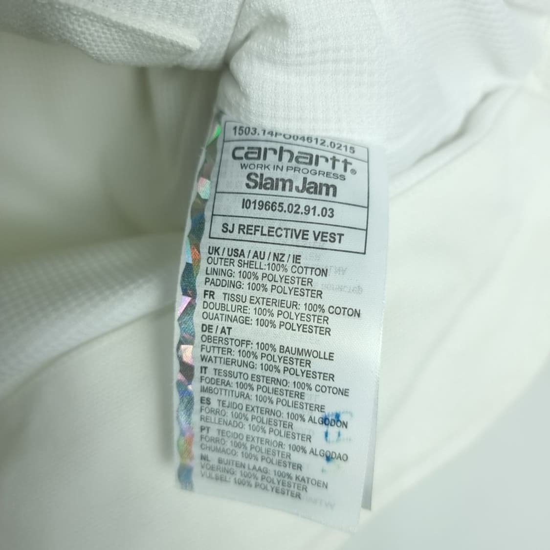 칼하트 X 슬램잼 로고 패치 테이핑 워크 베스트 조끼 화이트 M16770 상품이미지8