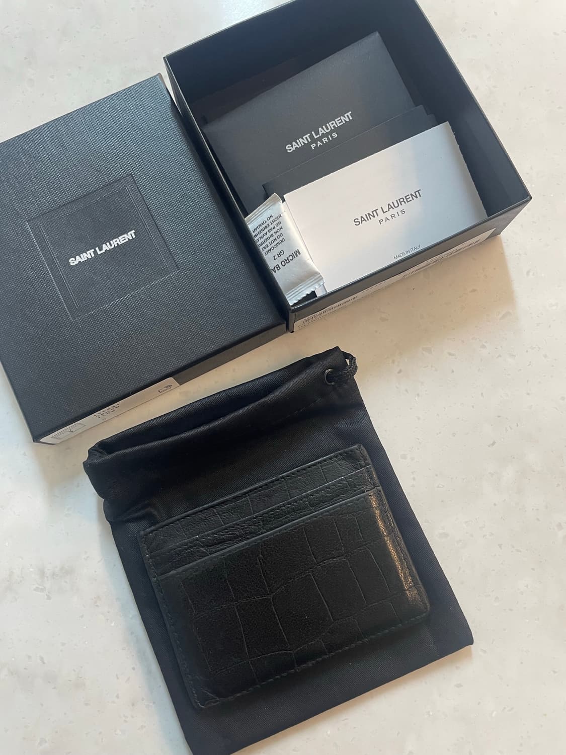 입생로랑 크로커다일 카드지갑 정품 풀구성 상품이미지3
