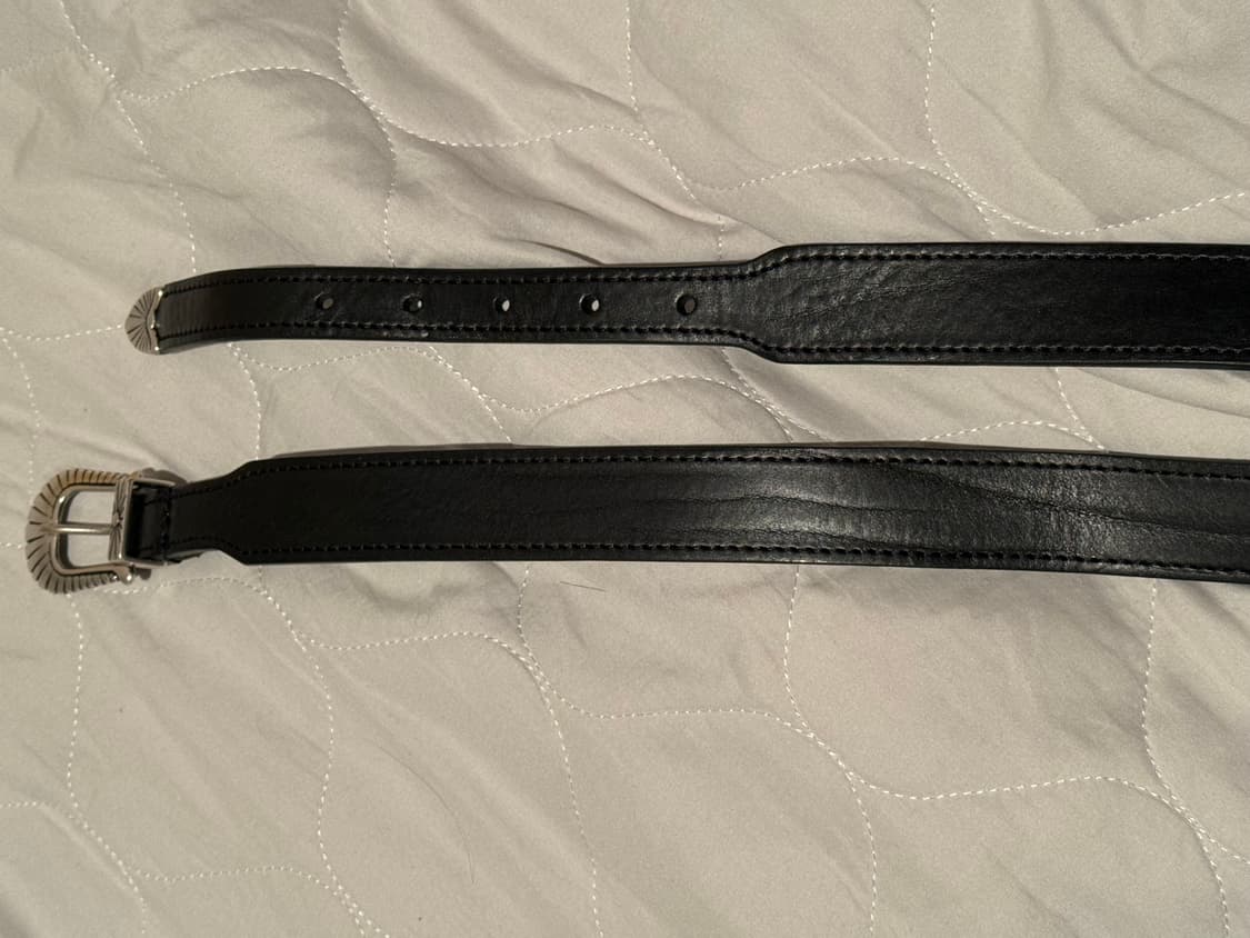 얼바닉30 웨스턴 벨트 레더블랙 상품이미지2