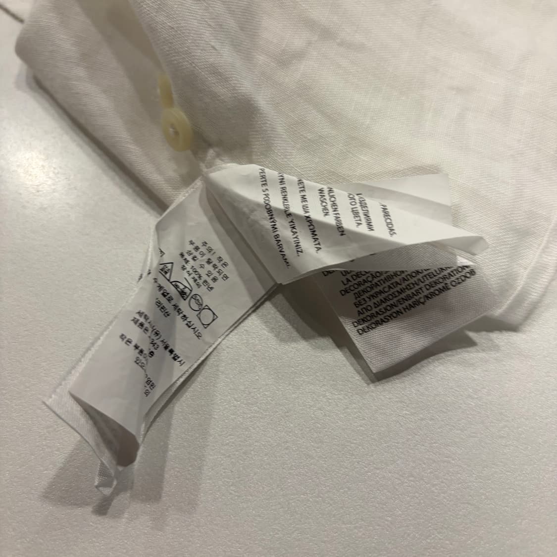 [2XL] 폴로 랄프로렌 클래식핏 큐알 반팔 린넨 셔츠 화이트 E16 상품이미지8