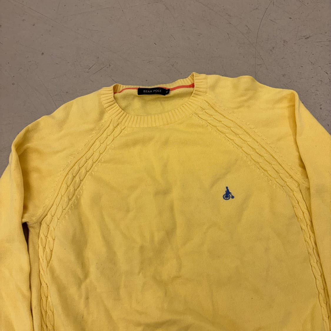 빈폴 스몰로고 옐로우 케이블 니트 상품이미지2