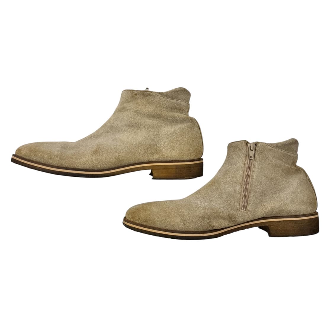 히스테릭글래머 집업 스웨이드 앵클 부츠 베이지 상품이미지3