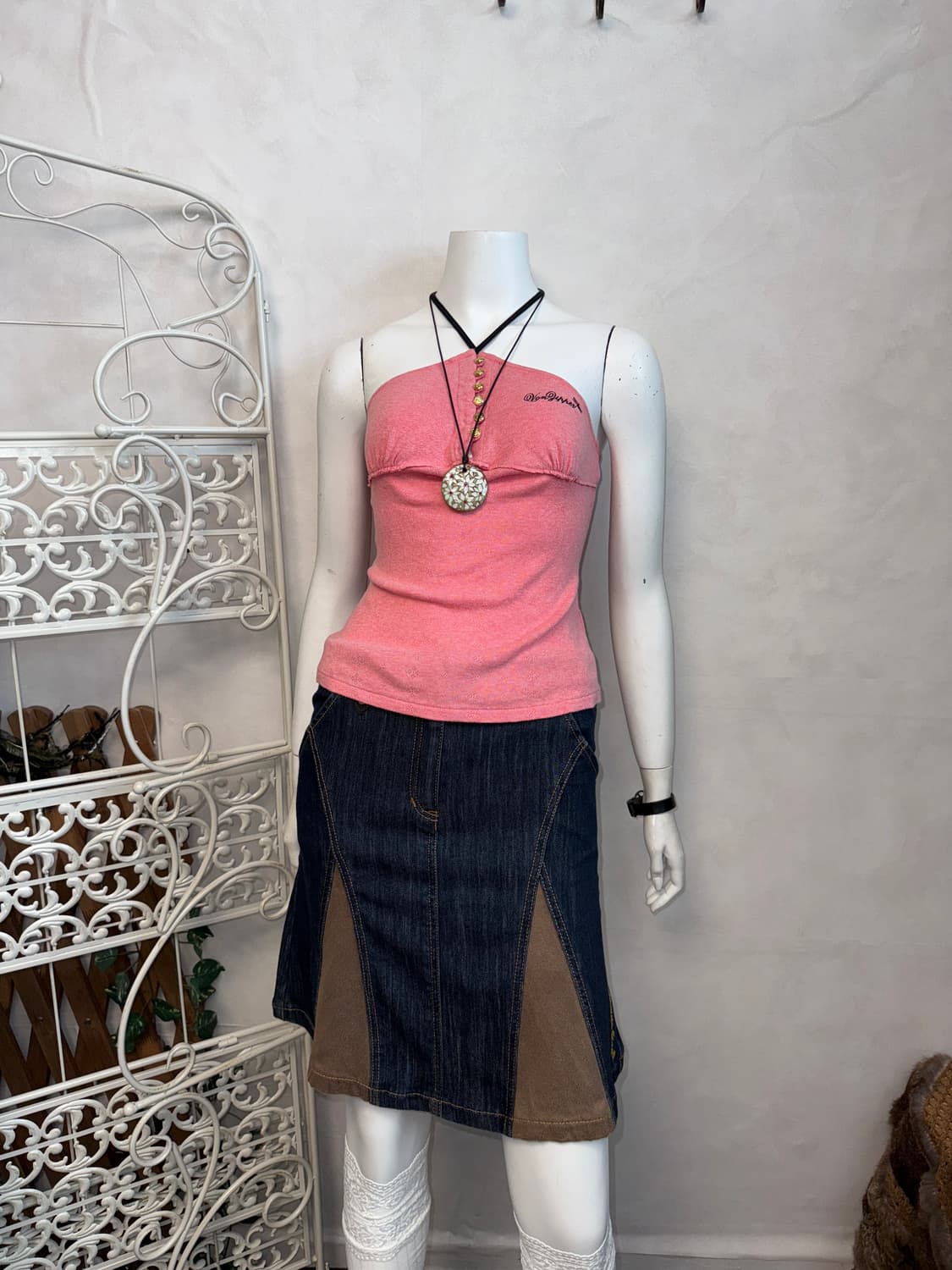 Baby pink button two ways sleeveless 상품이미지6