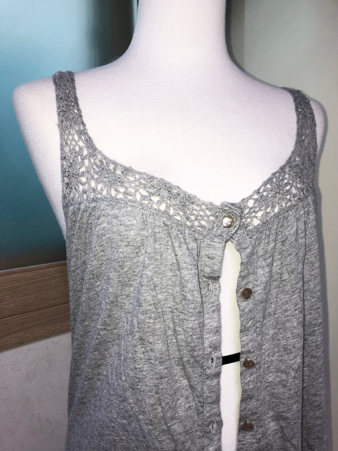 빈티지 y2k 바선생 크로셰 레이어드 슬리브리스 나시 상품이미지6