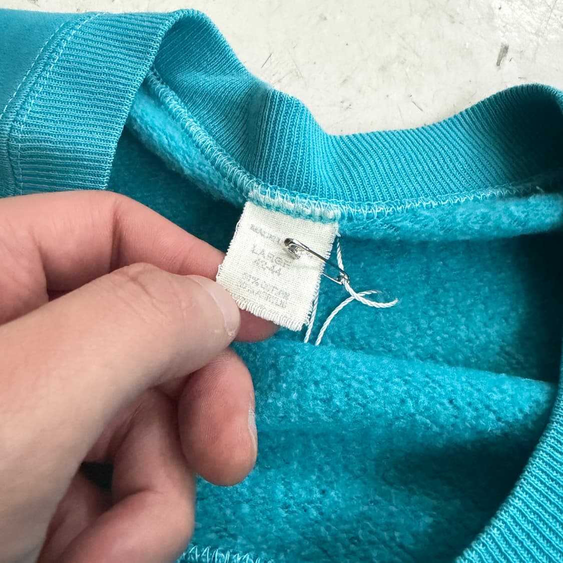 90s USA OG 빈티지 레글런 무지 스웻셔츠 L 상품이미지6