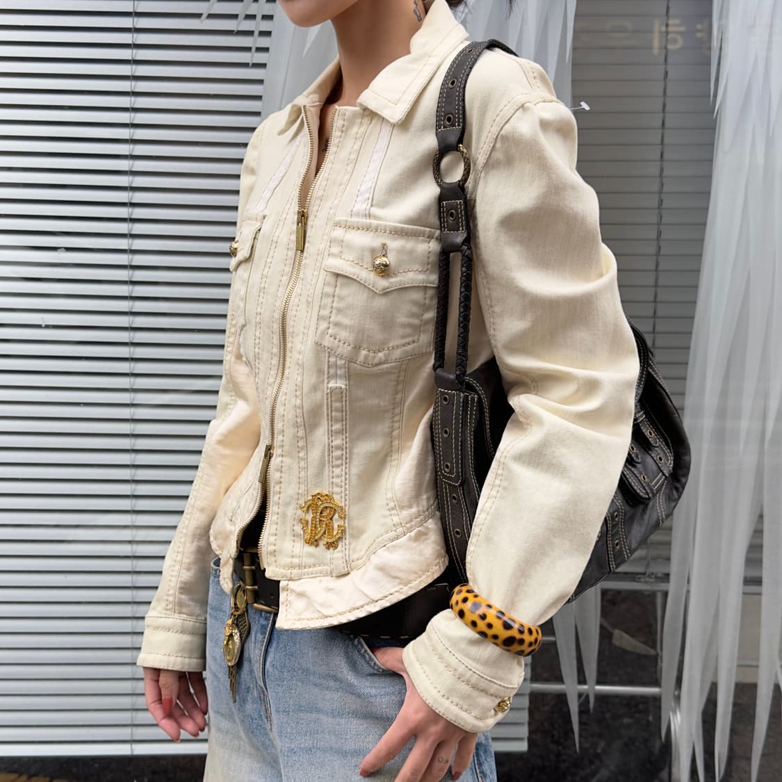 00s 데드스톡 로베르토 카발리 데님 자켓 상품이미지10