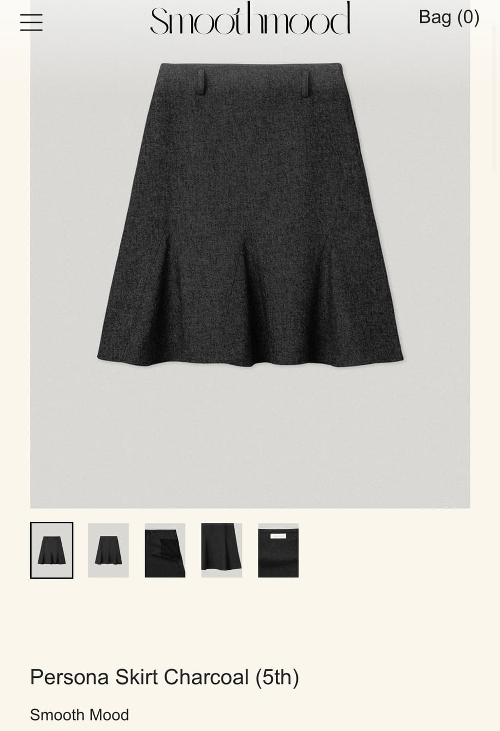 스무드무드 페르소나 스커트 차콜 상품이미지1