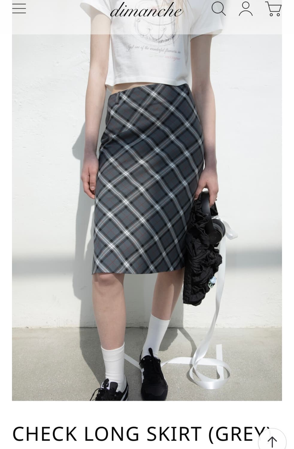 디망쉬) Check Long Skirt GR M 상품이미지2