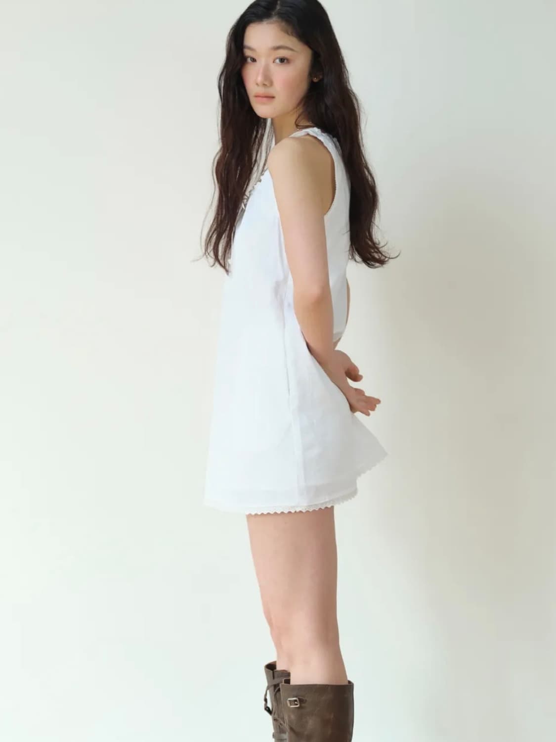 홈바디띵즈 레이스 슬리브리스 원피스 상품이미지2