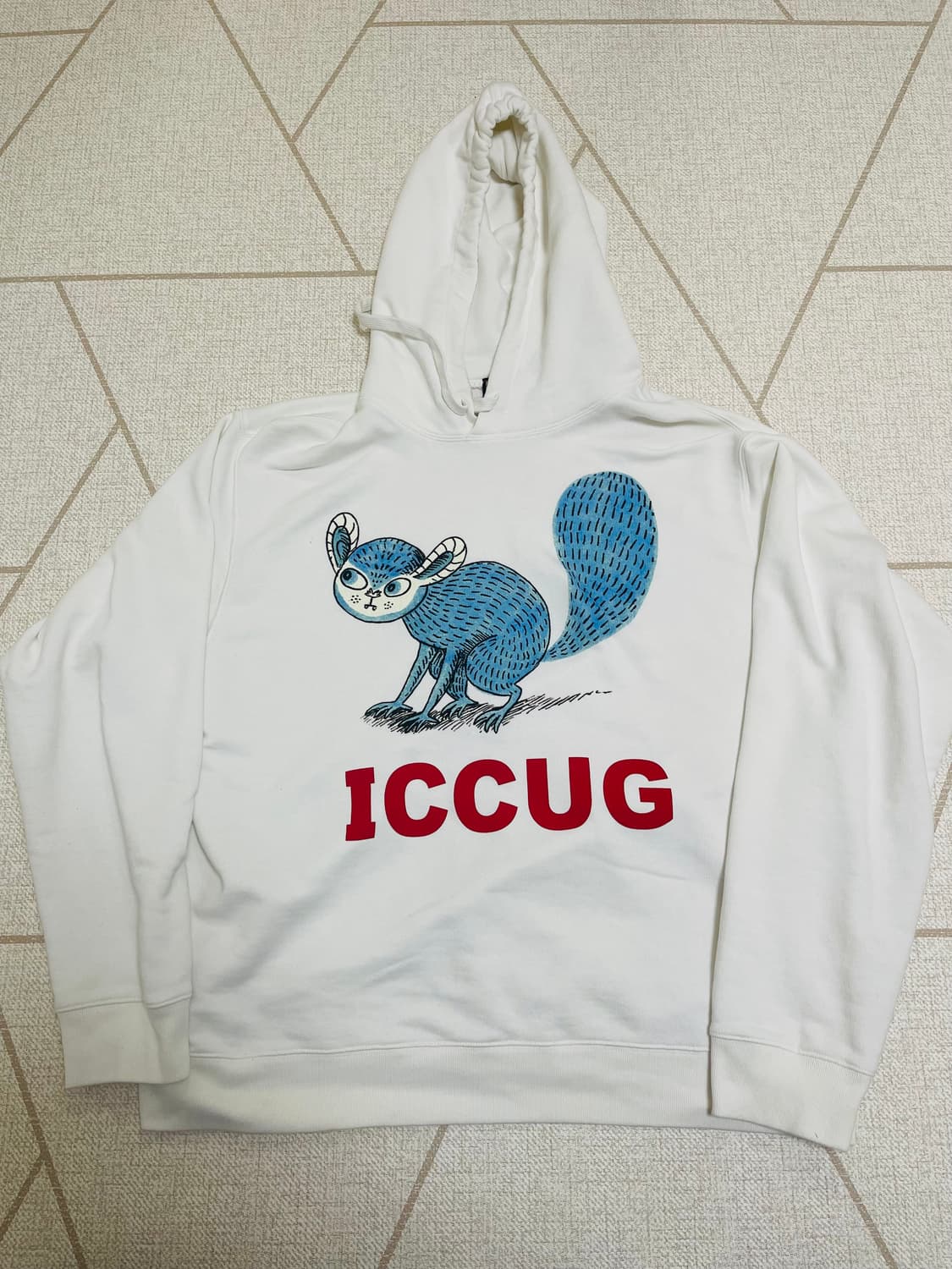 구찌 흰색 다람쥐 후드티 사이즈 XL 상품이미지1