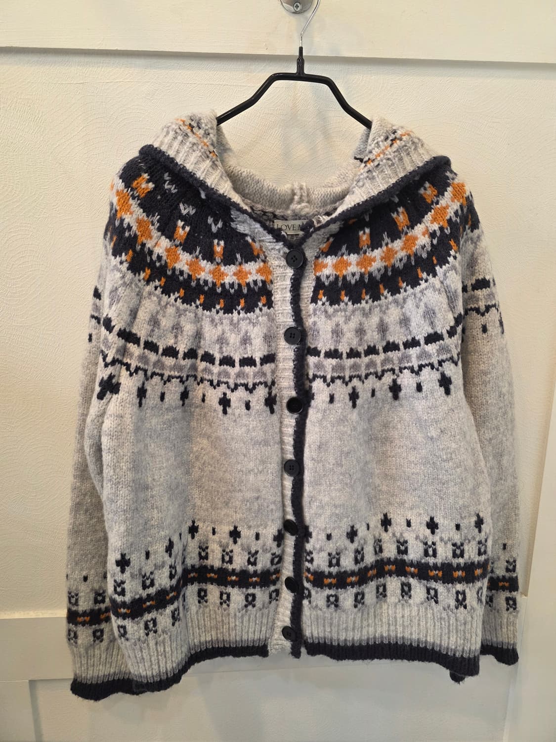 LOVE ME MORE 노르딕패턴 후드니트 가디건 상품이미지2