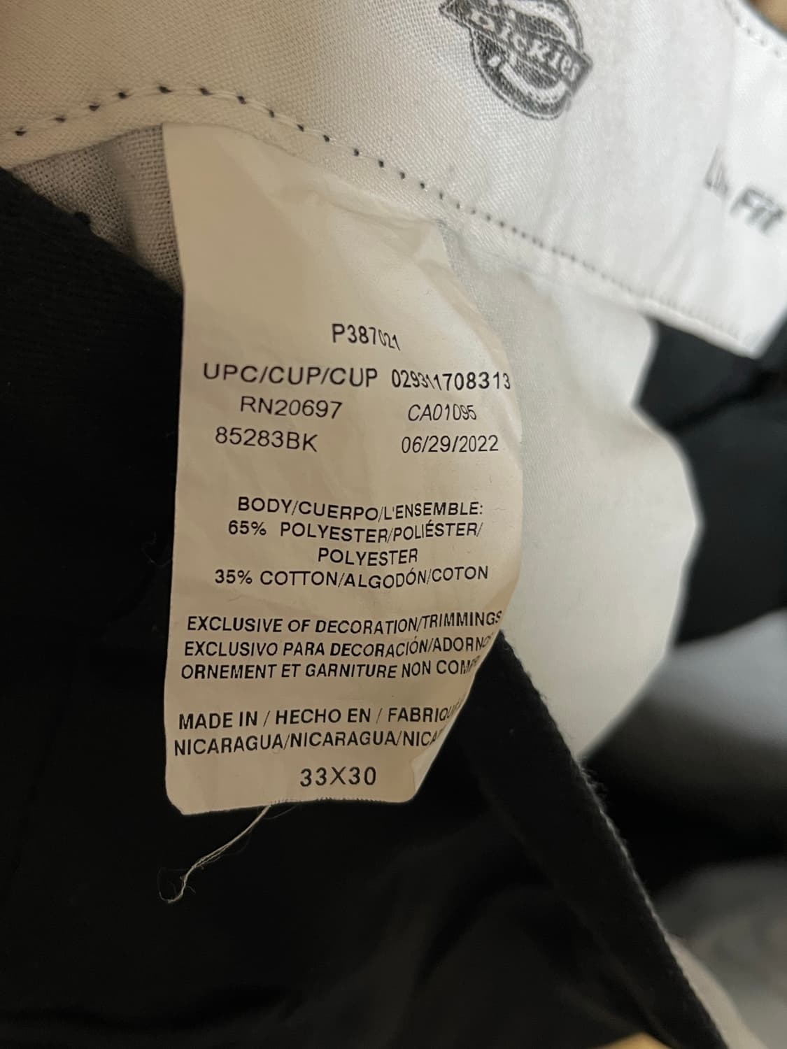 디키즈 더블니 블랙 33x30 상품이미지3