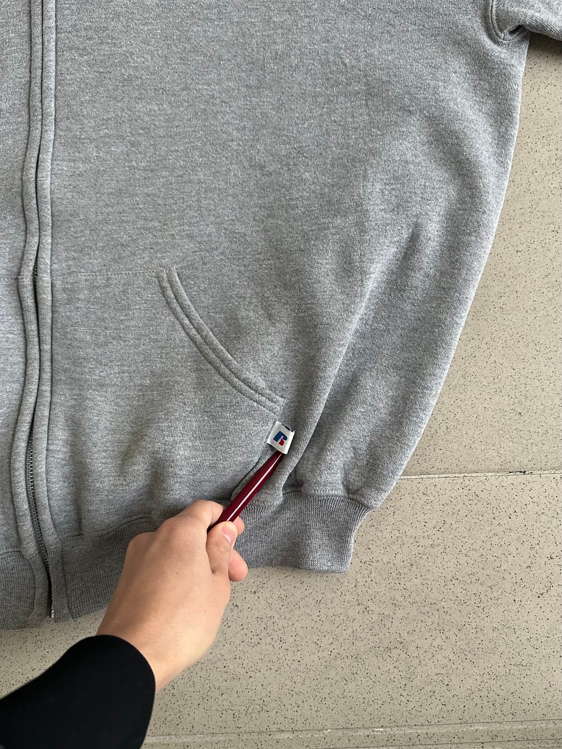 00s 빈티지 러셀 후드집업 그레이 XL 상품이미지3