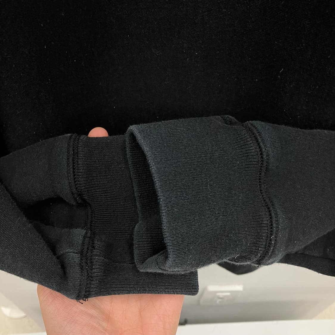 스투시 블랙 베이직 로고 후드티 XL 상품이미지5