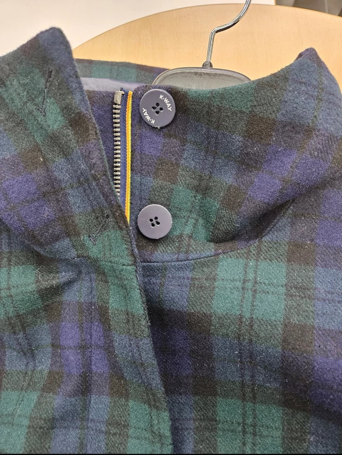 K-WAY(까웨) 3L방수 체크 울코트(IT8)
 상품이미지4