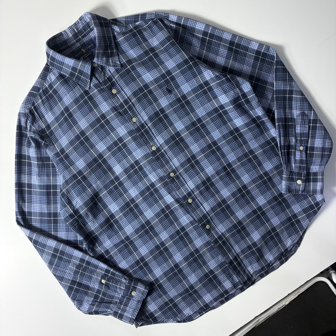 Polo  폴로 랄프로렌 자수 코튼 다크블루 체크 셔츠  상품이미지2