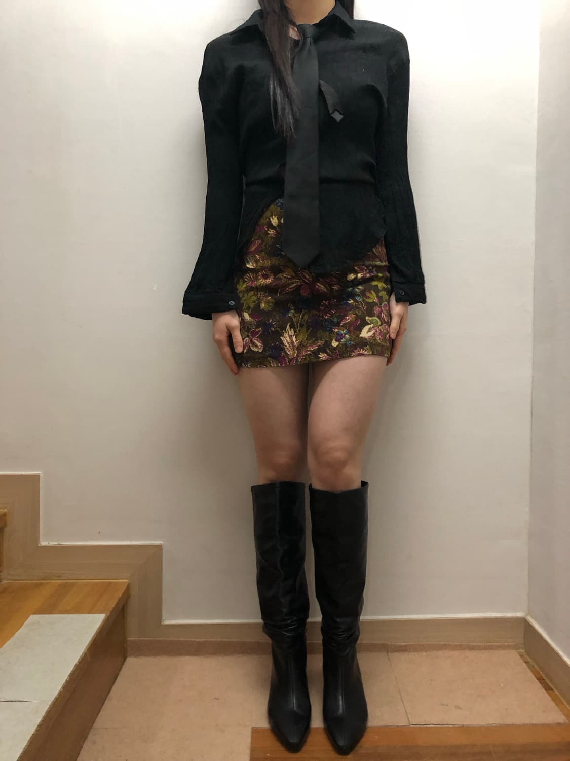 빈티지 카키 플라워 스커트 상품이미지7