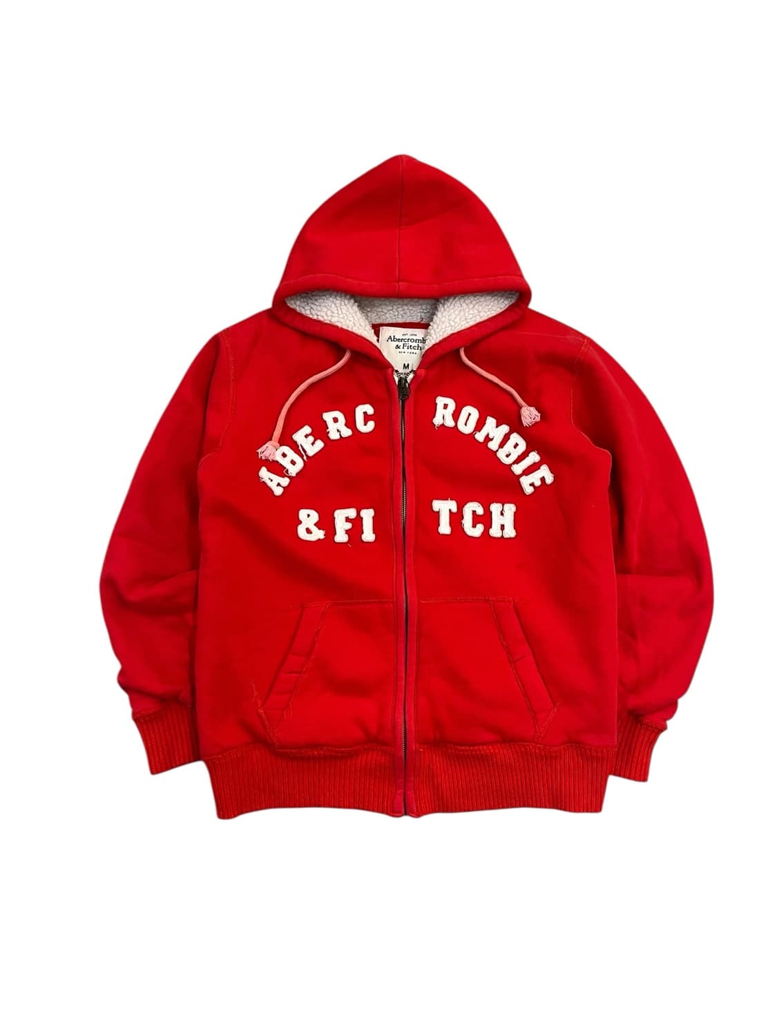 아베크롬비 양털 후드집업 레드 M #csz3319 상품이미지3