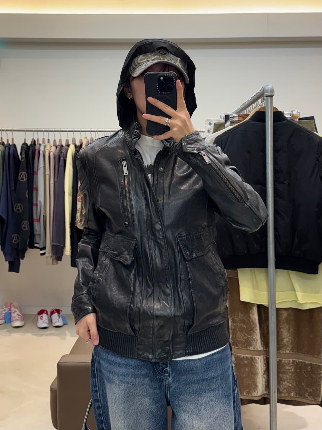 질스튜어트 뉴욕 브러쉬드 레더 자켓 상품이미지6