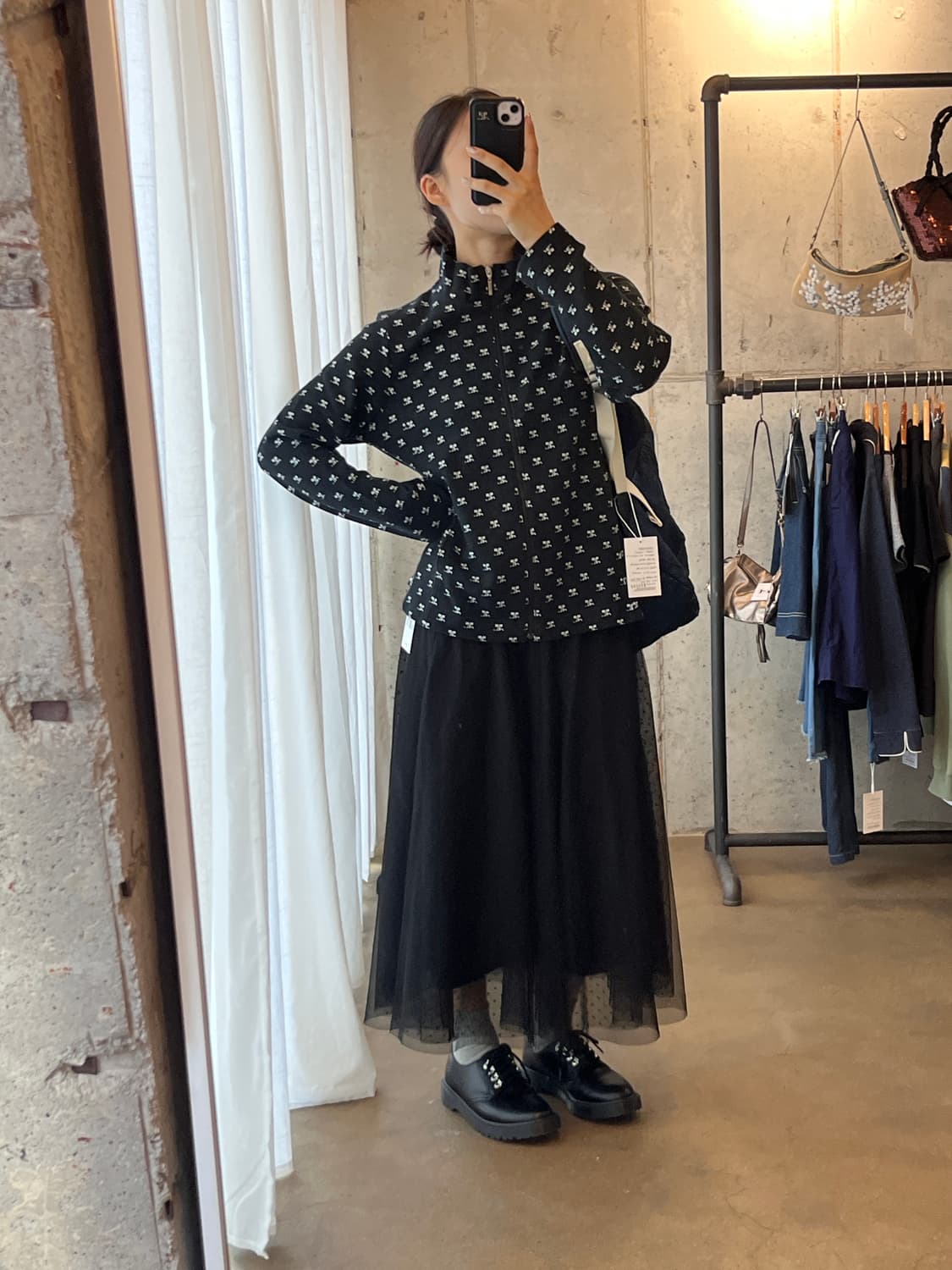 00s COURREGES 꾸레쥬 로고 패턴 집업 상품이미지5