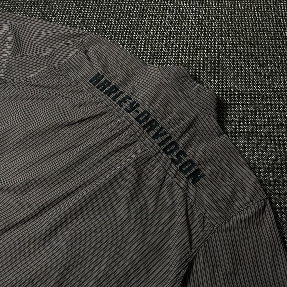 할리데이비슨 그레이 투포켓 스트라이프 자수 반팔 셔츠 L 상품이미지5