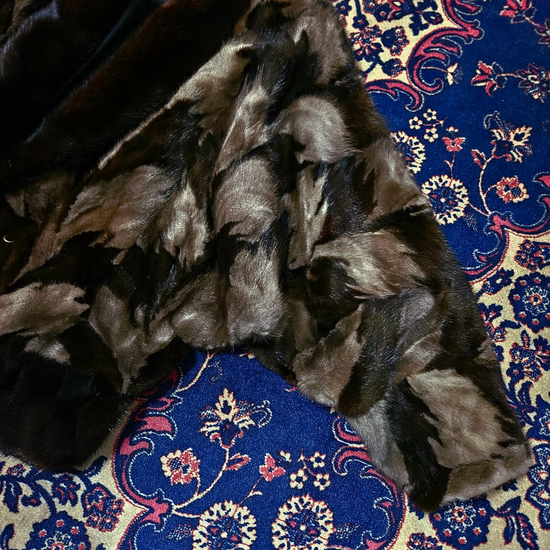 Jinhung Saca Mink 100% 빈티지 배색 숏 가오리핏 밍크 상품이미지5