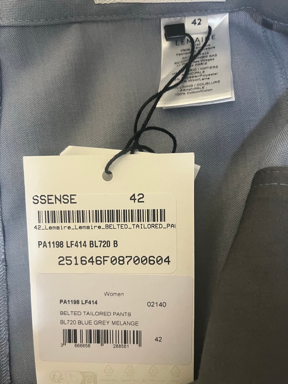 [42] 25ss 르메르 블루 테일러드 벨티드 팬츠 슬랙스 상품이미지4