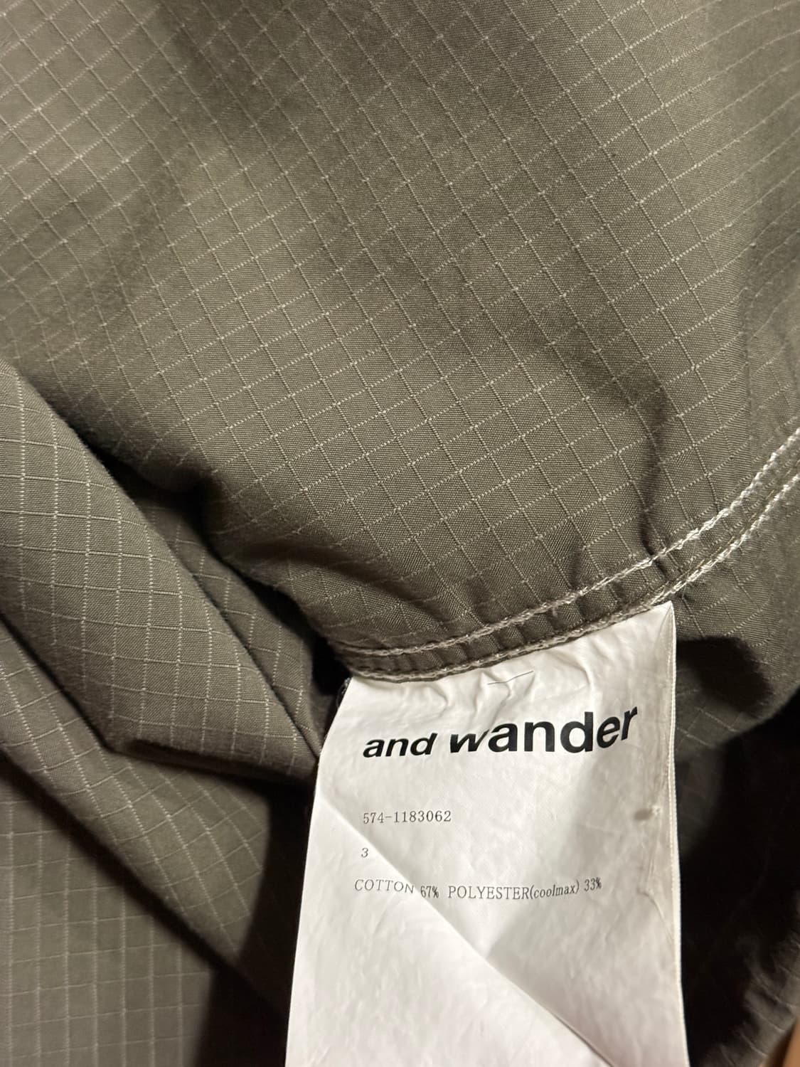 앤드원더 코듀라 코튼 립 셔츠자켓 카키 상품이미지4