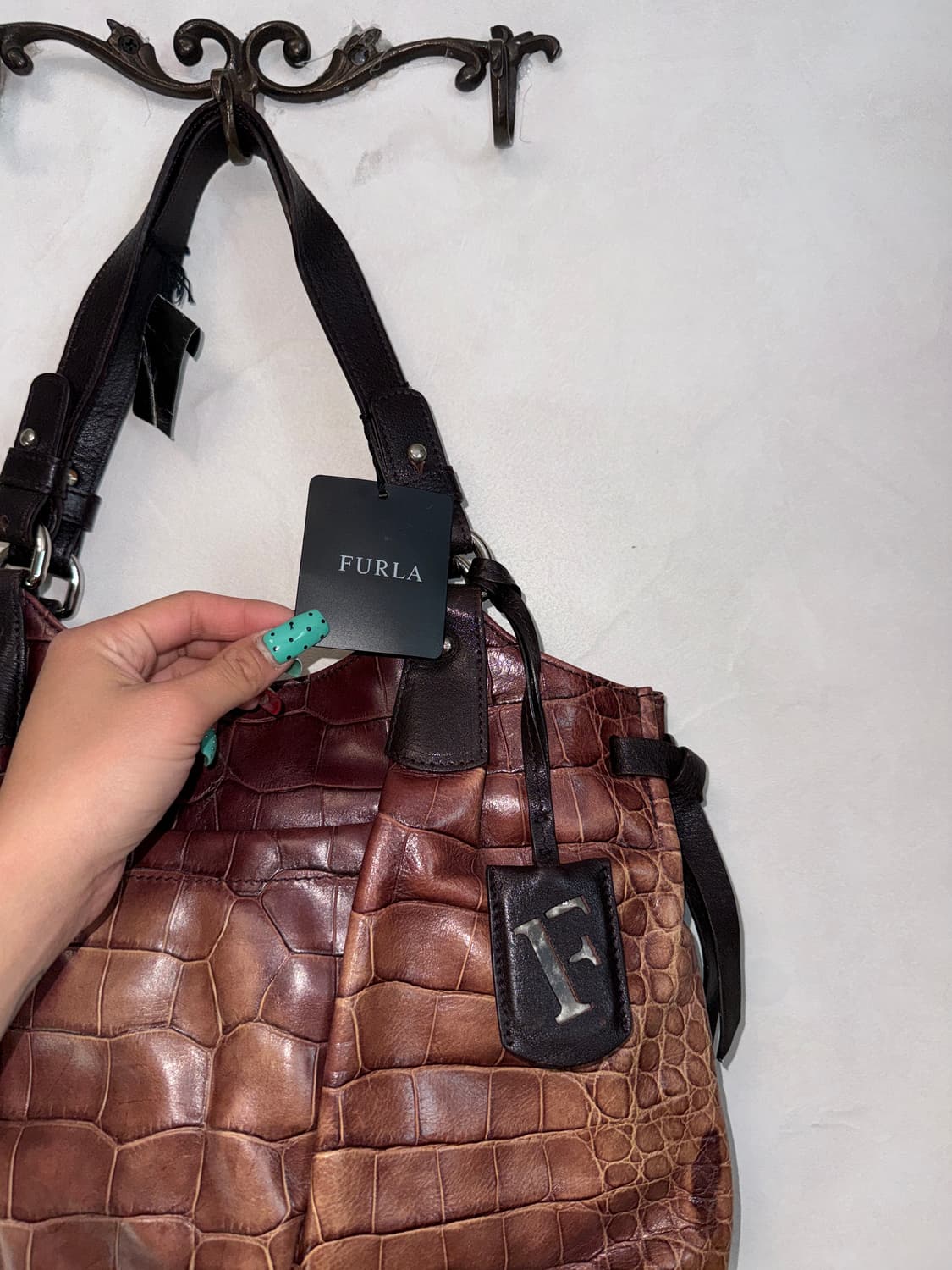 Furla red brown python shoulder bag 상품이미지3