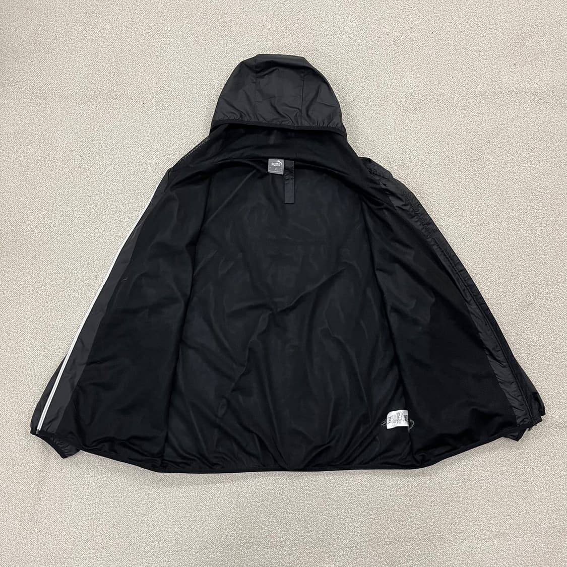 [US XL] 푸마 스몰로고 후드 바람막이 자켓 블랙 3940 상품이미지4