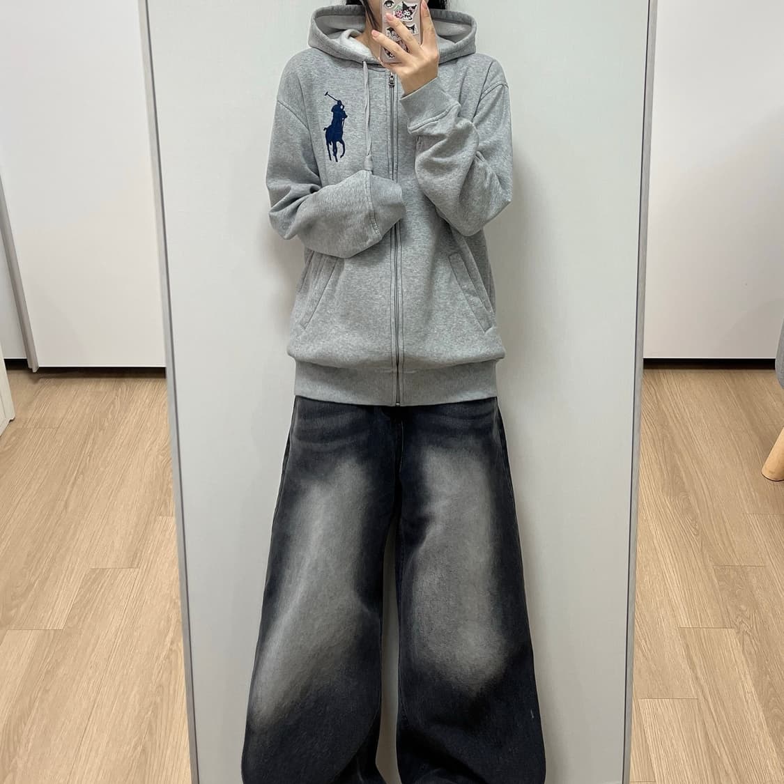 폴로 랄프로렌 빅포니 그레이 후드집업 상품이미지1