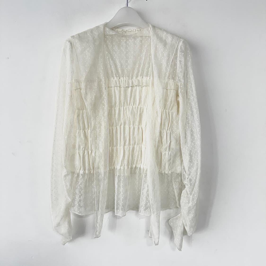 오즈세컨 22 프릴 튤 블라우스 상품이미지2