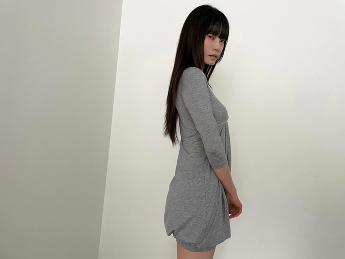 사토미라디오 Satomi Radio 리본 드레이프 져지 드레스 상품이미지3