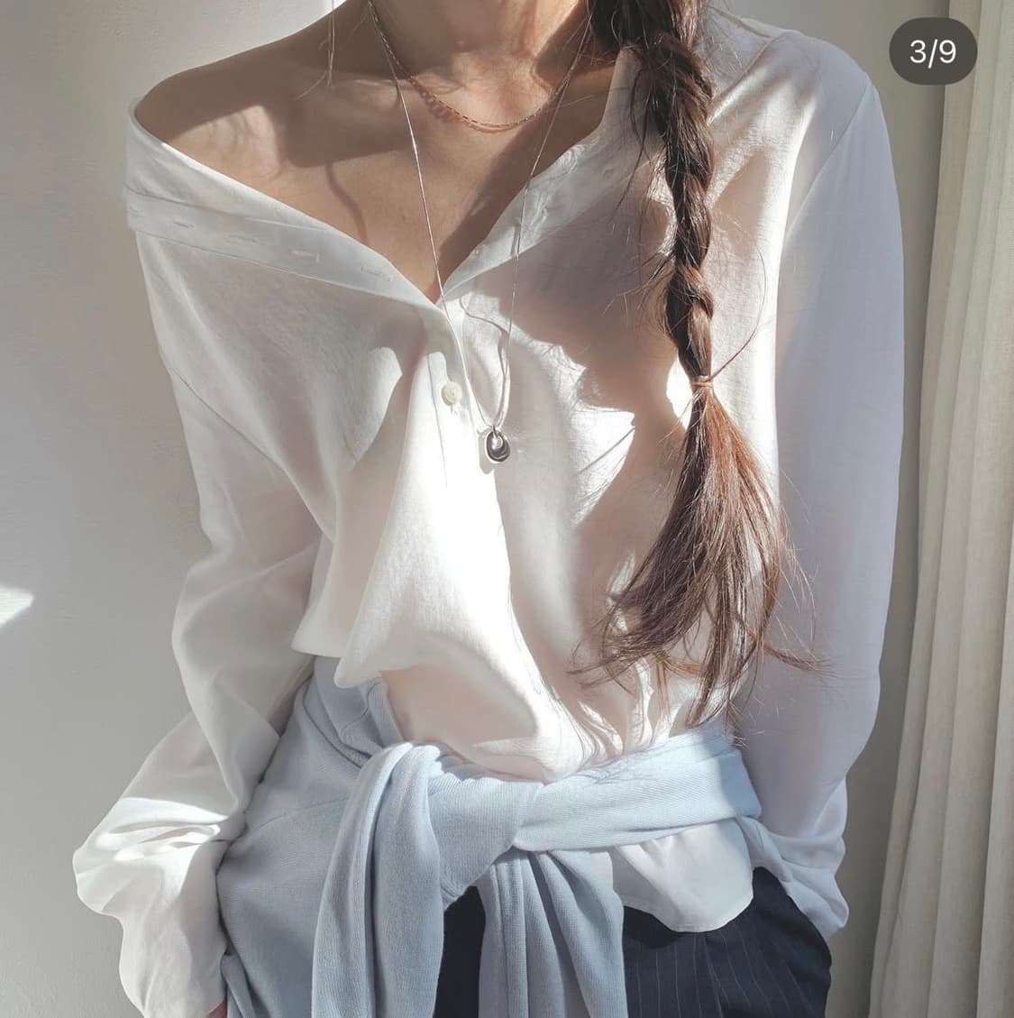 오디에스 LYNN HENLEY BLOUSE (BUTTER CREAM) 상품이미지2