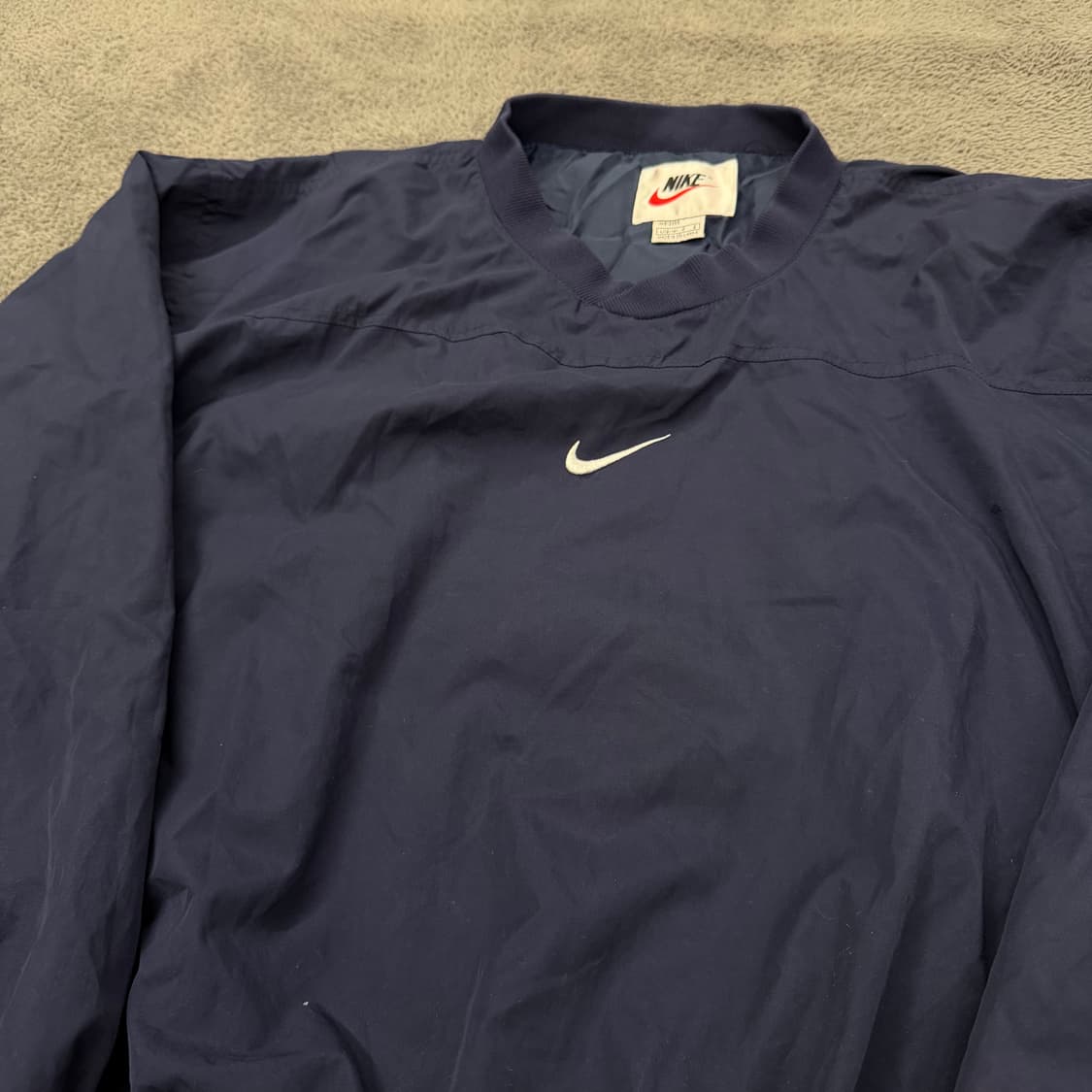 [ 정품/L ] 나이키 스우시 올드스쿨 브이넥 바람막이 웜업 상품이미지1