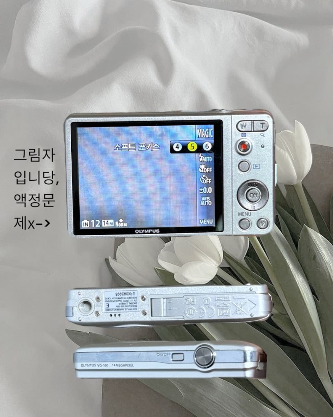 소프트포커스!) 올림푸스 VG-160 실버 디카 빈티지 캠코더 /캐논 상품이미지2