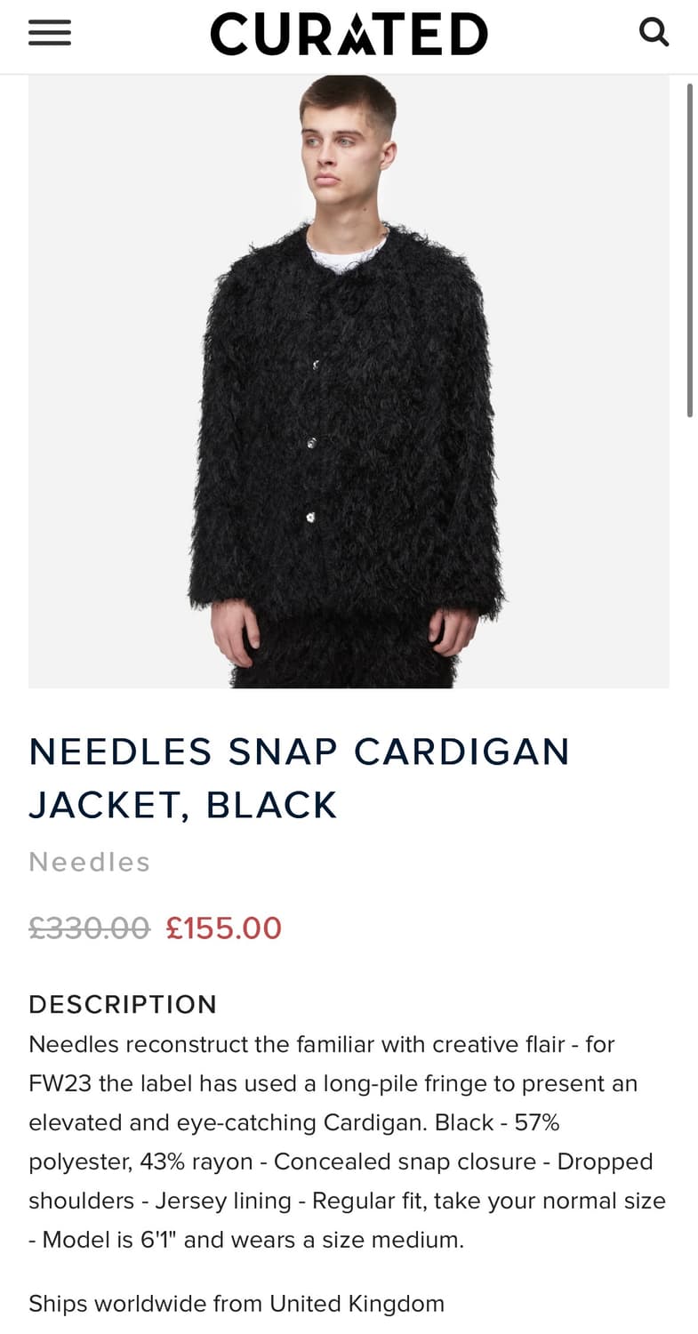 [M] 니들스 스냅 가디건 자켓 블랙 상품이미지7