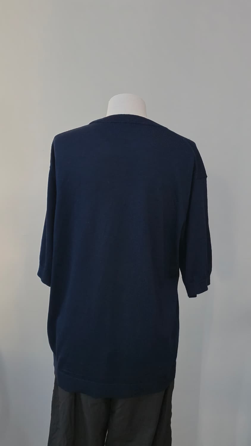 네이비 여름 니트 반팔 티셔츠 L 상품이미지3