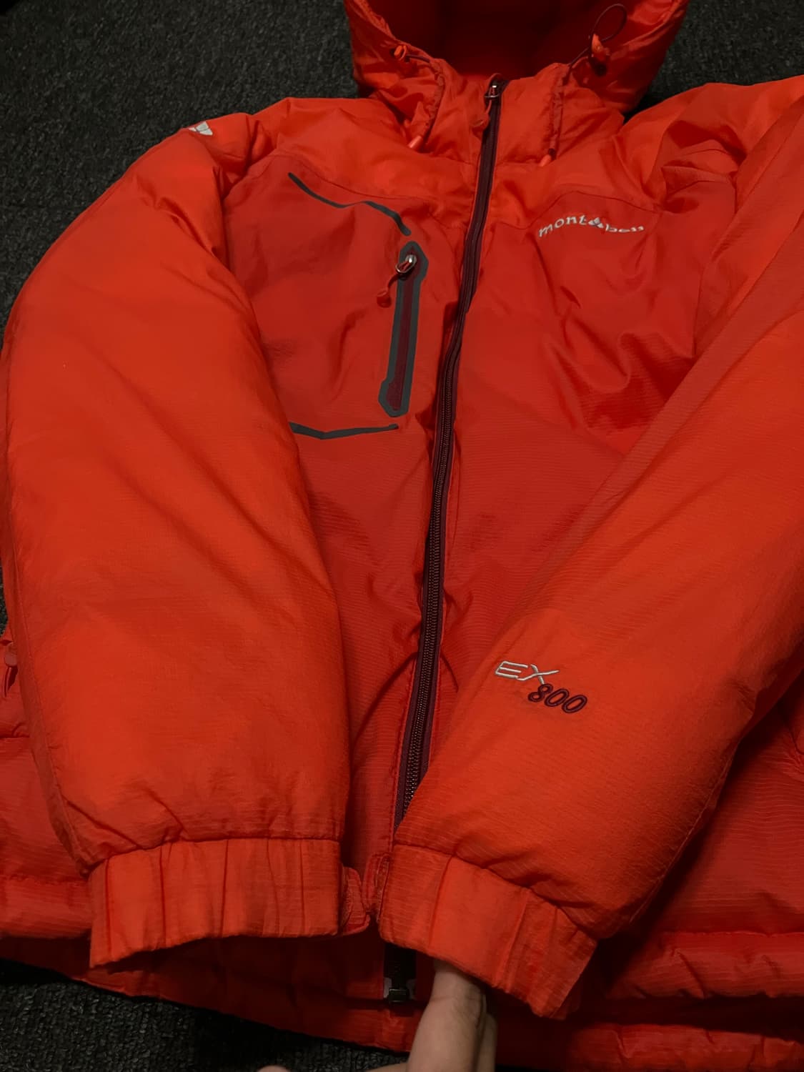 몽벨 800 테크니컬 다운자켓 패딩 오렌지 상품이미지4